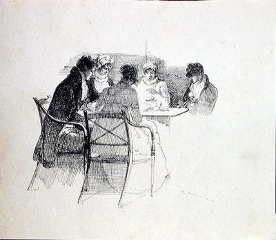 Group Gathered Round a Table by John Harden