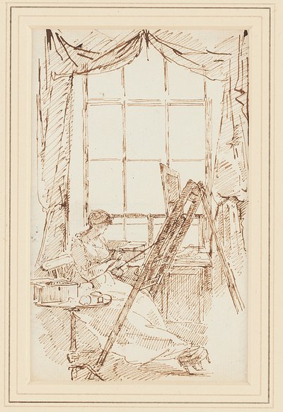 Jessy at her easel by John Harden