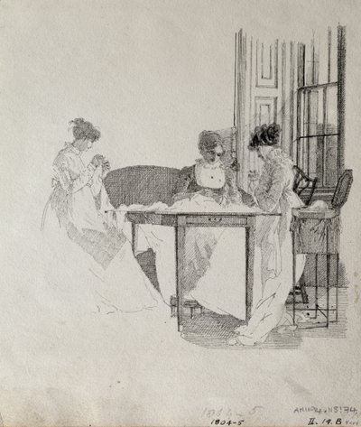 Ladies Sewing, 1805 by John Harden