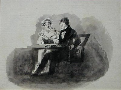 Man and Woman Reading by John Harden