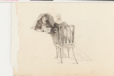 Man and Woman Writing at a Table by John Harden