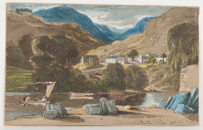 Slate wharf at Clappersgate, 1817 by John Harden