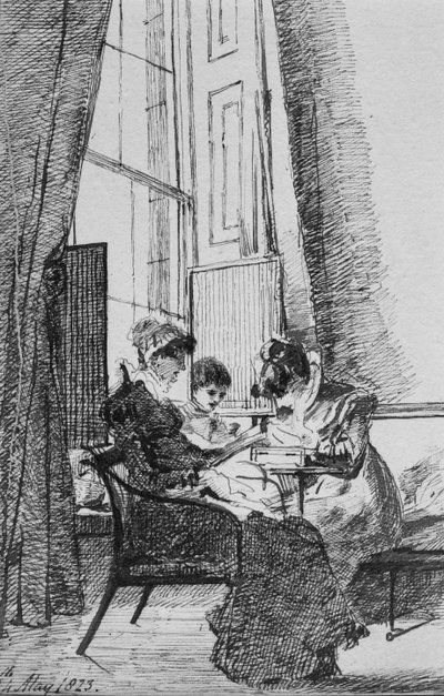 Three Women in a Georgian Interior by John Harden