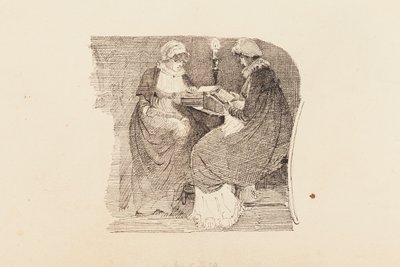 Two Women Reading by Lamplight, 1804 by John Harden