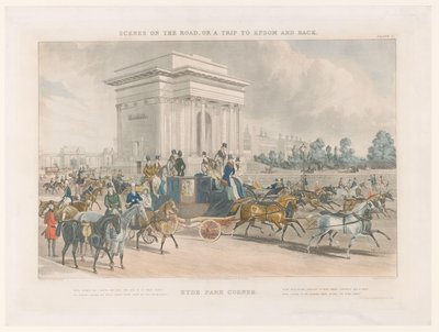 View of a Street and Wellington Arch at Hyde Park Corner by John Harris