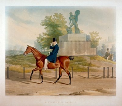 The Duke of Wellington Riding Past the Achilles Statue in Hyde Park, London by John Harris