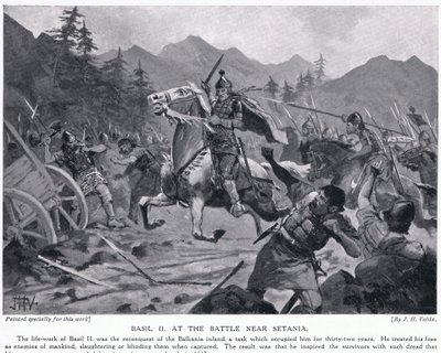 Basil II at Battle Near Setania 1017 AD by John Harris Valda