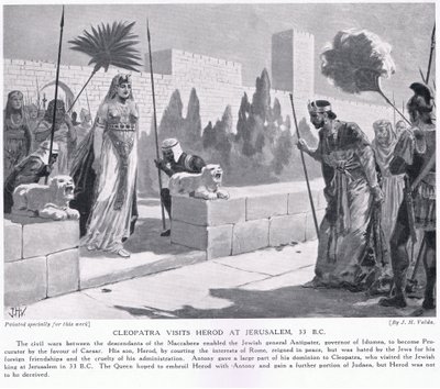 Cleopatra visits Herod at Jerusalem 33 BC by John Harris Valda