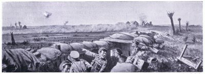 Gas attack on the trenches of the 2nd Lancashire Fusiliers in which Private Lyn lost his life but won the VC. Ypres April 1915 by John Harris Valda
