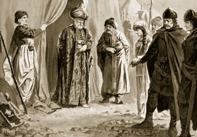 Ivan Shishman III delivers up his sister to Sultan Murad I, 1366 by John Harris Valda