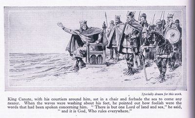 King Canute forbids the sea to come in, c.1950 by John Harris Valda
