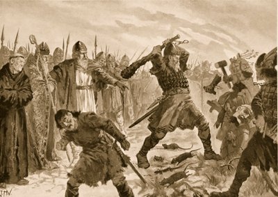 King Olaf the Saint Breaking the Image of the God Thor, 1020 by John Harris Valda