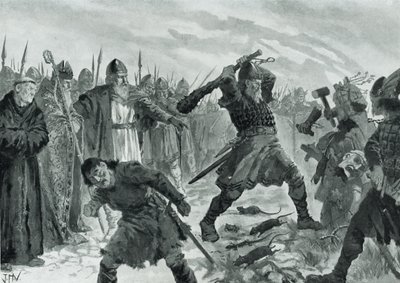 King Olav the Saint Breaking the Image of the God Mor by John Harris Valda