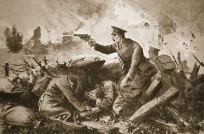 Lieutenant Neame holding the enemy back and rescuing wounded men by John Harris Valda