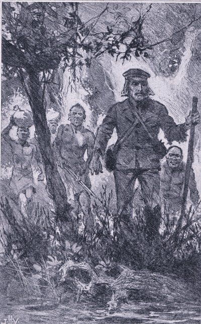 Livingstone fired at the lion, but the lion attacked him and bit his shoulder, breaking his left arm, Newnes Pictorial Knowledge published by Newnes, c.1950