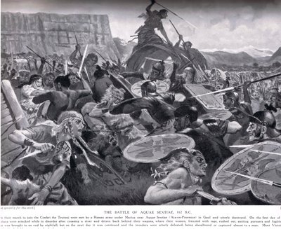 The Battle of Aquae Sextiae, 102 BC, illustration from 