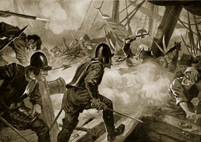 The Battle of Lepanto, illustration from 