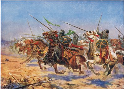 The Cavalry of Shahrbaraz Charging, Illustration from 