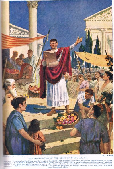 The Proclamation of the Edict of Milan, AD 313, Illustration from 