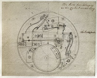 Drawing of the Layout of the Movement of the H4 Timekeeper by John Harrison (1693-1776), c.1759 by John Harrison