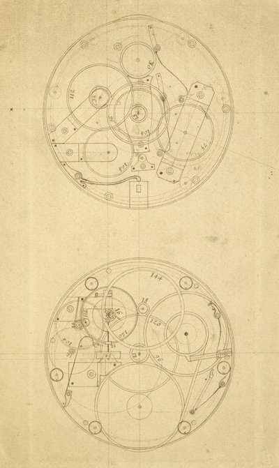 The movement of H.4, a longitude timekeeper designed and drawn by John Harrison, c.1760-72 by John Harrison