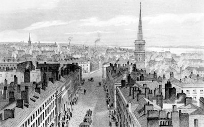 Liverpool from the Town Hall, looking south, engraved by John Rogers, c.1830 by John Harwood