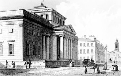 The Royal Institution, Manchester, engraved by Richard Winkles, c.1836 by John Harwood