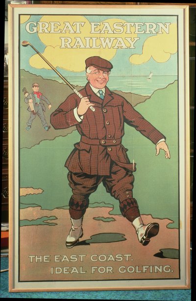 The East Coast: Ideal for Golfing. Poster for the Great Eastern Railway by John Hassall