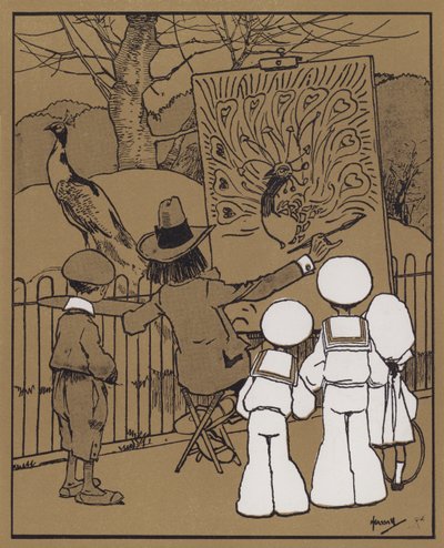 The Peacock and the Decorative Artist by John Hassall