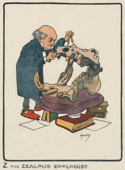 Z the Zealous Zoologist, Drawing, 1903 by John Hassall