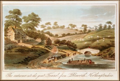 Entrance to Blisworth Tunnel, Grand Junction Canal, Northamptonshire, 1819 by John Hassell