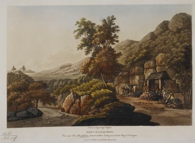 Shaft of a Lead Mine. View near Pont Aberglaslyn, Carnarvonshire, looking towards the Bay of Cardigan, published in 1798 by John Hassell