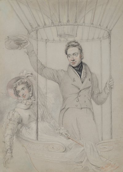 George Graham and His Wife, Margaret, Making a Balloon Ascent, London, 1823 by John Hayter