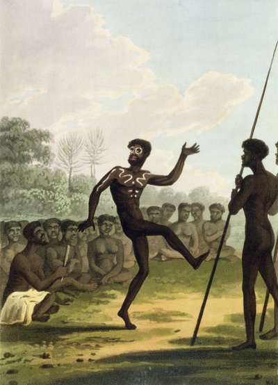 The Dance, Aborigines from New South Wales engraved by Matthew Dubourg, pub. 1813 by John Heaviside Clark
