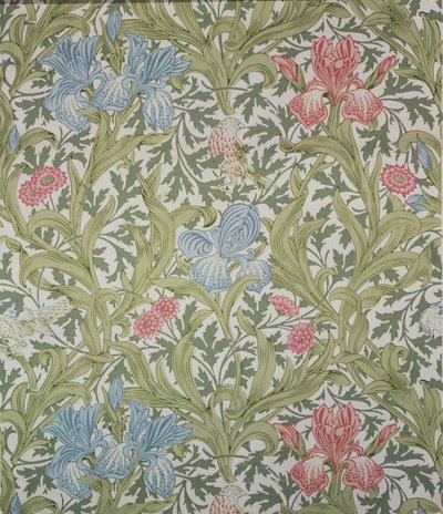 Iris wallpaper, designed by John Henry Dearle for Morris and Company by John Henry Dearle