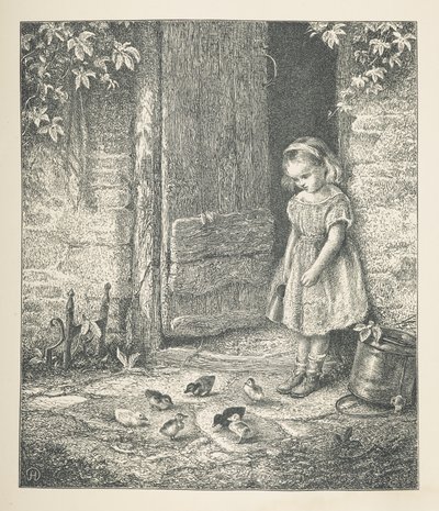 A Young Girl and Chicks, from 