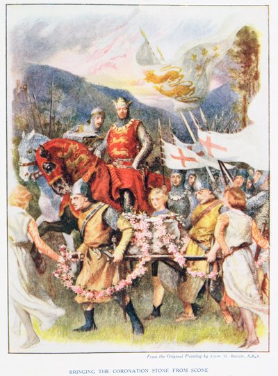 Bringing the Coronation Stone from Scone, illustration from 
