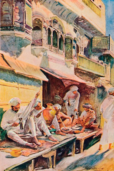 Workers in an Indian Bazaar, 1913 by John Henry Frederick Bacon