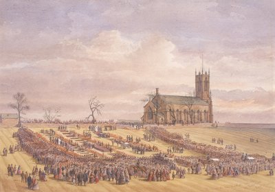Burial of the Victims of the Hartley Colliery Disaster in Earsdon Churchyard, January 26th 1862 by John Henry Leonard