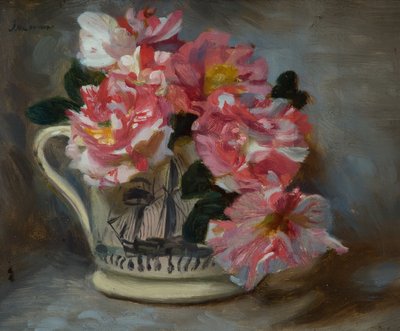 Striped Roses in a Ship Mug by John Henry Lorimer