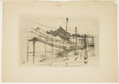 The Old Toll House at Bridgeport (Small plate), 1888-1889 by John Henry Twachtman