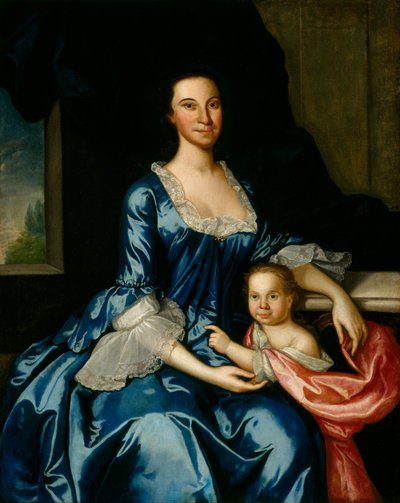 Portrait of Mrs. Matthew Tilghman and Her Daughter, Anna Maria by John Hesselius