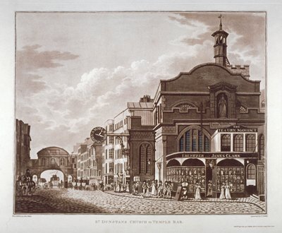 Fleet Street from St Dunstan in the West to Temple Bar, City of London by John Hickin