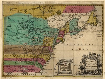 A Map of the British and French Settlements in North America by John Hinton