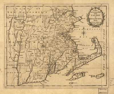 A New and Accurate Map of the Colony of Massachusetts Bay, in North America by John Hinton
