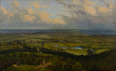 View of Gerrard Wood from Tandle Hill, with Middleton in the distance by John Holland