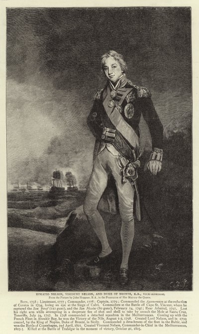 Horatio Nelson, Viscount Nelson, and Duke of Bronte, KB, Vice-Admiral by John Hoppner