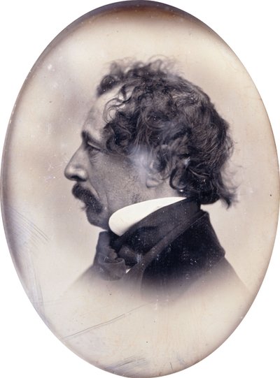Profile Portrait of a Gentleman, Identified as Charles Dickens by John Jabez Edwin Paisley Mayall