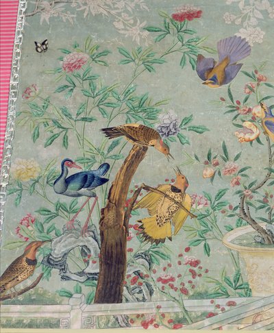 A Northern Flicker, Cut from The Birds of America and Pasted onto Hand-Painted Chinese Wallpaper by John James Audubon