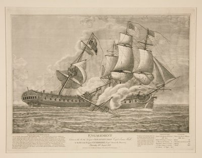 Engagement between the U.S. Frigate Constitution and the British Frigate Guerriere by John James Barralet